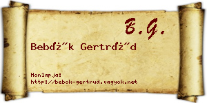 Bebők Gertrúd névjegykártya